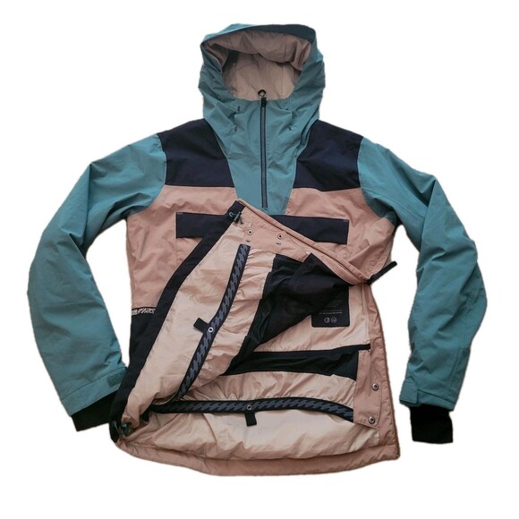 Billabong Quest Snow Jacket Mens M Tan Black Green Ski Snowboarding Jacket - Picture 1 of 16